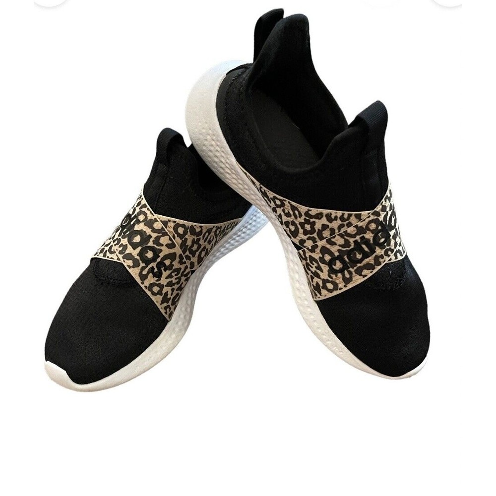 Adidas Puremotion Adapt Slip On Black White Leopard Print Womens Size 7.5 Shoes